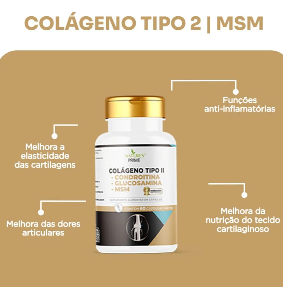 Colágeno Tipo II + Condroitina + Glucosamina + MSM