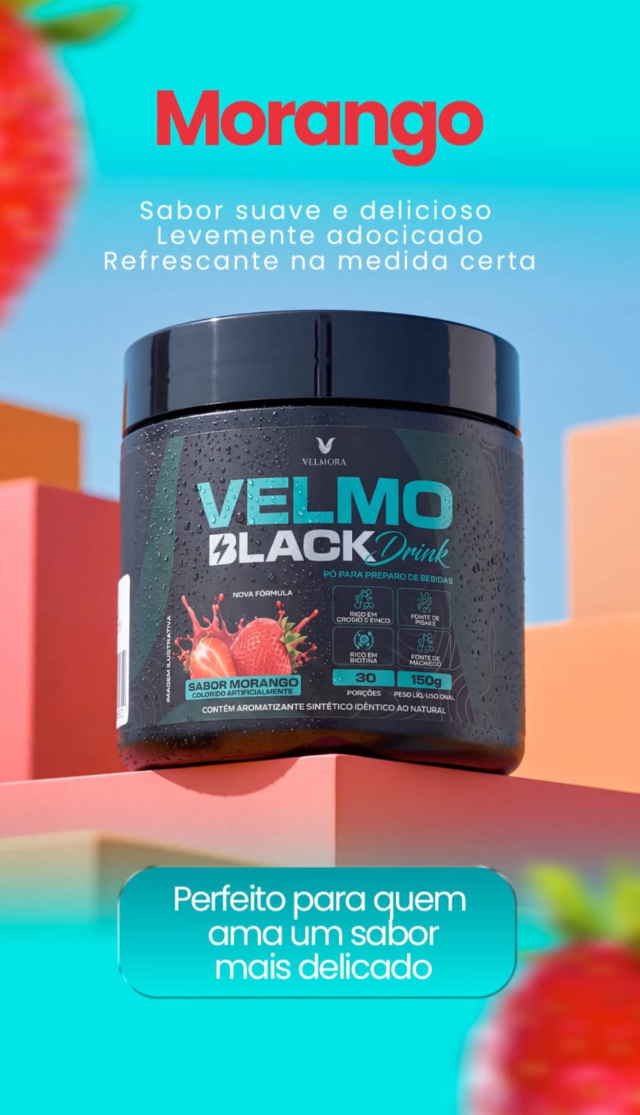 Velmo Black Drink — Morango