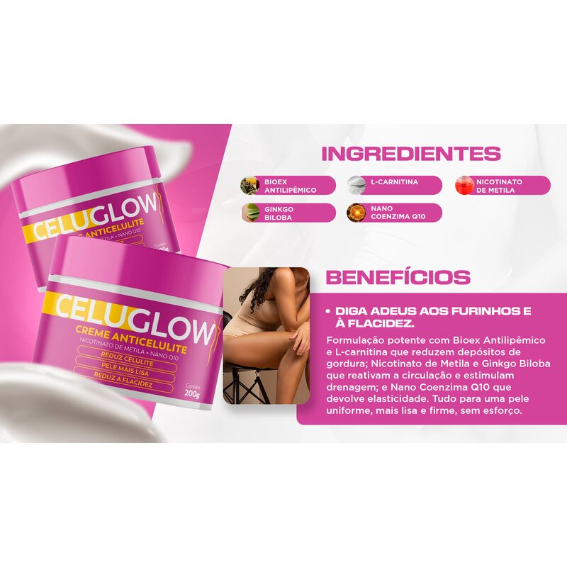 CeluGlow Creme Anticelulite Velmora — ingredientes e benefícios