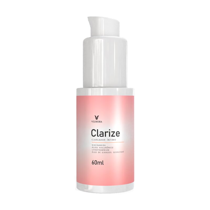 Clarize Sérum Clareador Íntimo Velmora — frasco isolado com fundo transparente