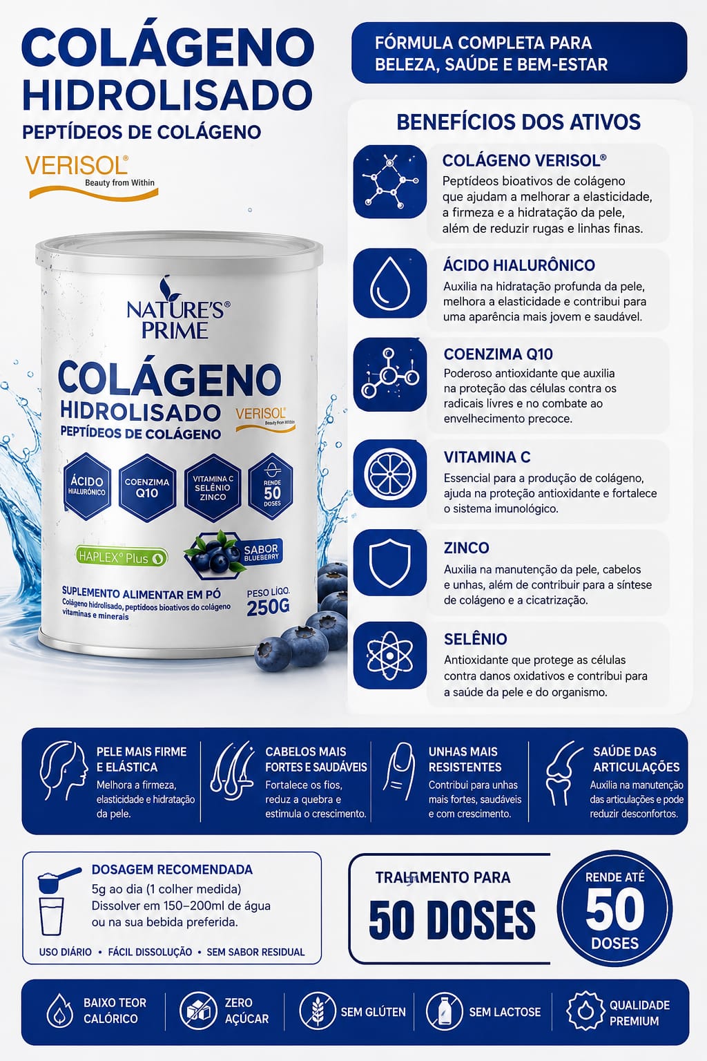 Colágeno Hidrolisado Peptídeos de Colágeno
