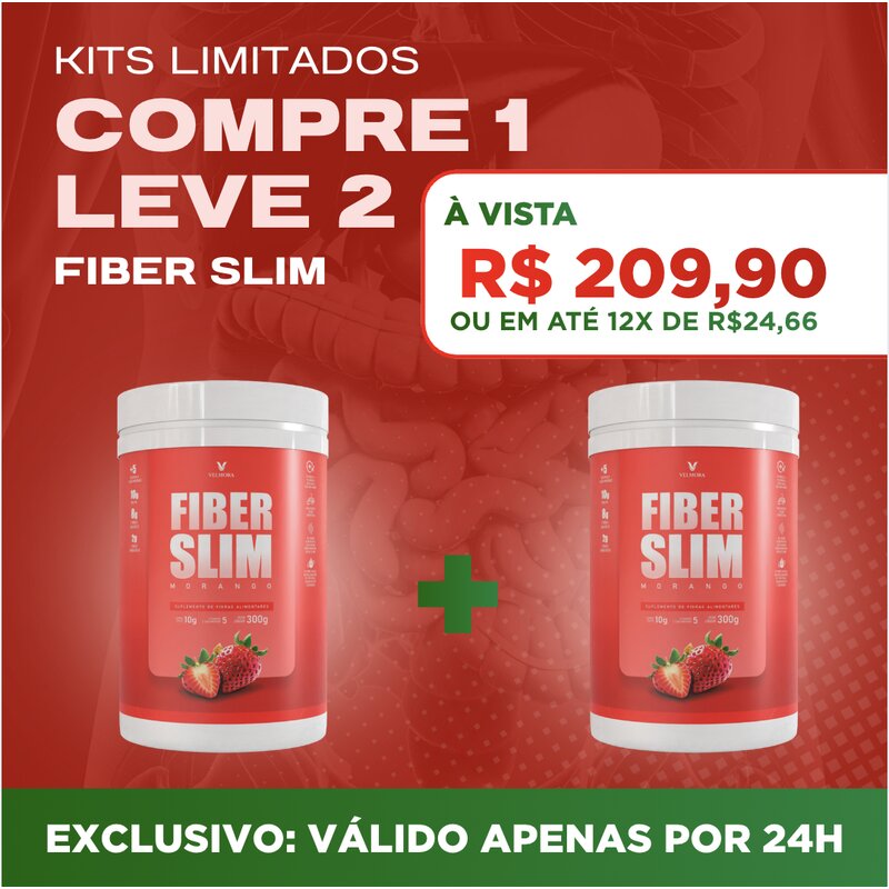 Fiber Slim Morango — kit 1+1