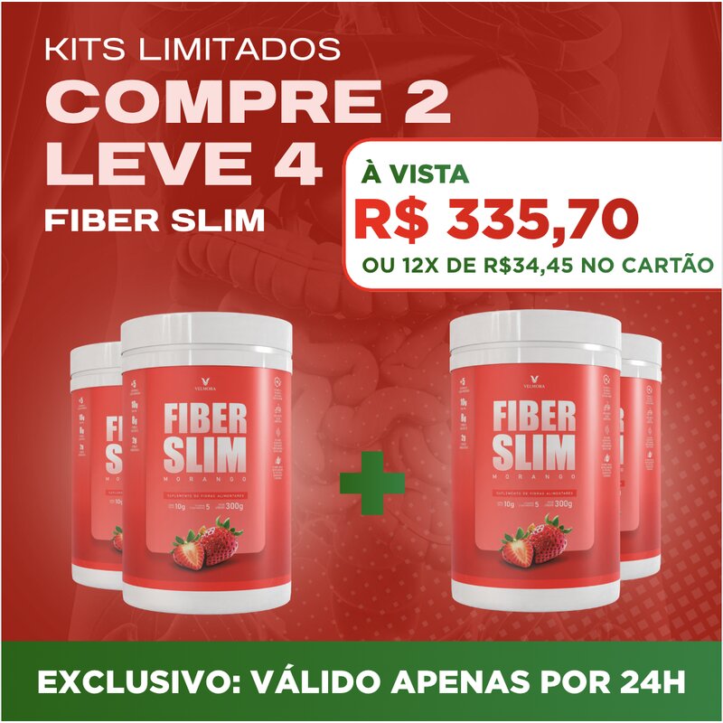 Fiber Slim Morango — kit 3+1