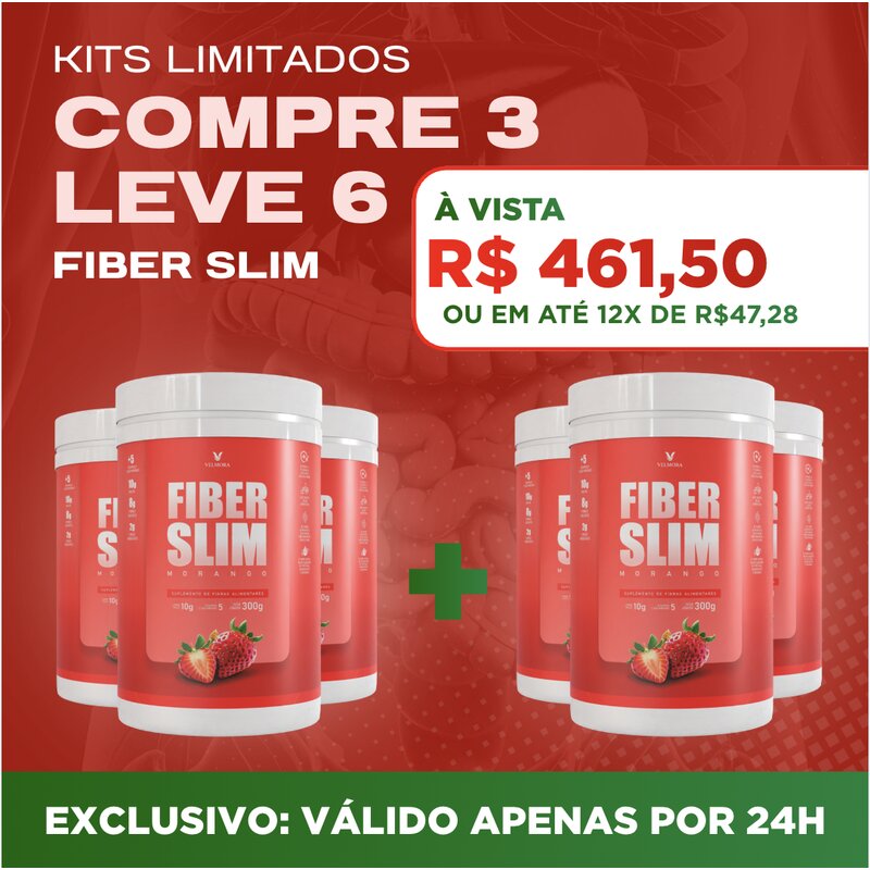 Fiber Slim Morango — kit 5+1