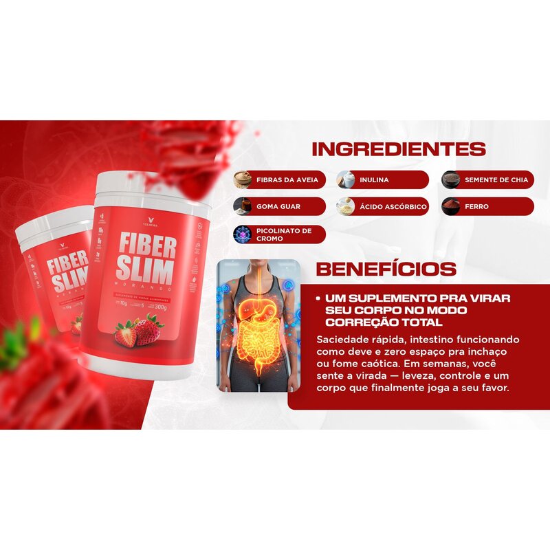 Fiber Slim Morango — ingredientes e benefícios