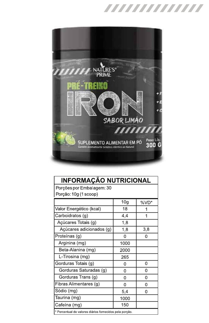 Pré-Treino IRON — Sabor Limão