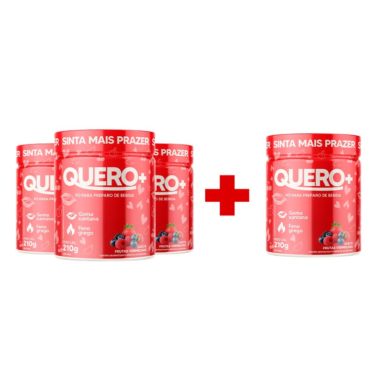 Quero+ Frutas Vermelhas — kit 3+1
