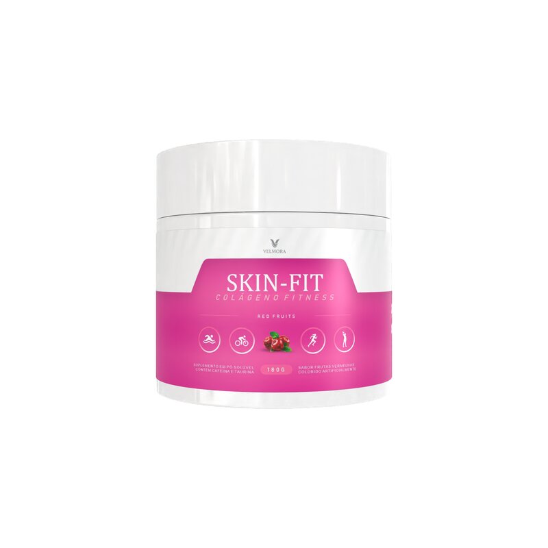 Skin-Fit Colágeno Fitness Velmora — pote isolado com fundo transparente