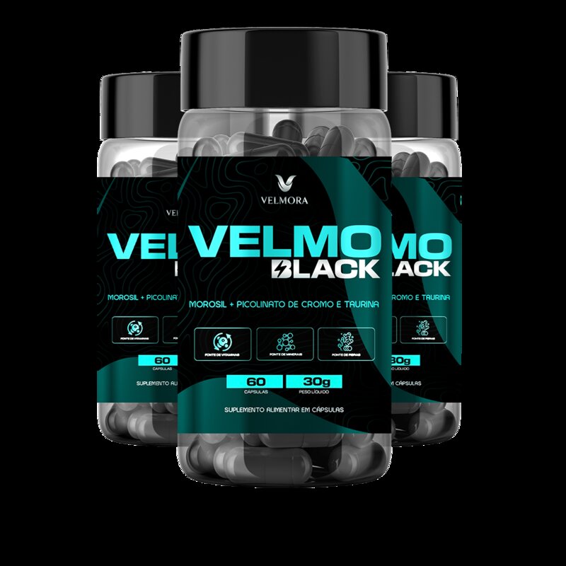 Velmo Black Cápsulas — kit 3 frascos