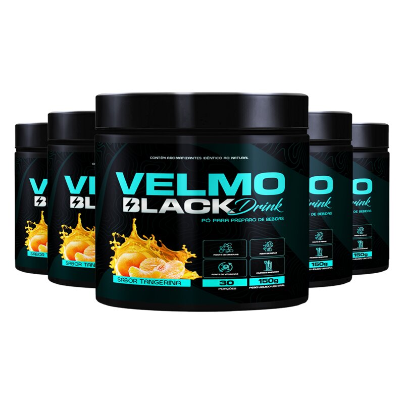 Velmo Black Drink Tangerina — kit 5 potes